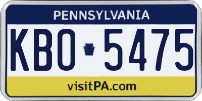 PA license plate KBO5475