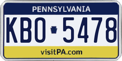 PA license plate KBO5478