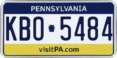 PA license plate KBO5484