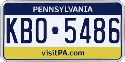 PA license plate KBO5486