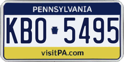 PA license plate KBO5495