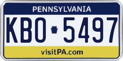 PA license plate KBO5497