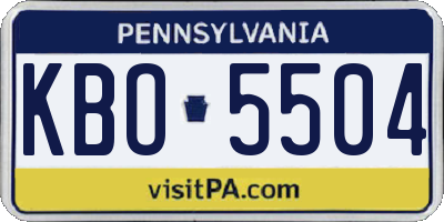 PA license plate KBO5504