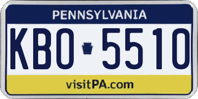 PA license plate KBO5510