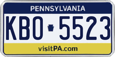 PA license plate KBO5523