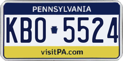 PA license plate KBO5524