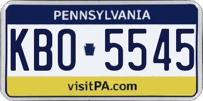 PA license plate KBO5545