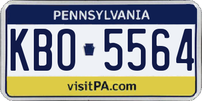 PA license plate KBO5564