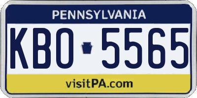PA license plate KBO5565