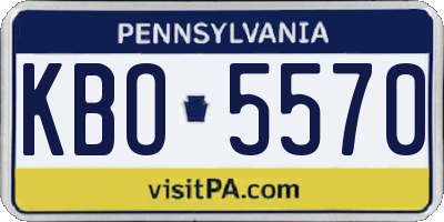 PA license plate KBO5570
