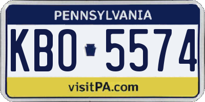 PA license plate KBO5574