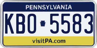 PA license plate KBO5583