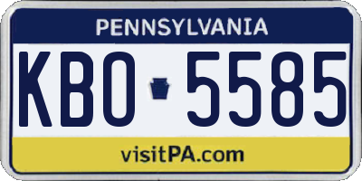 PA license plate KBO5585