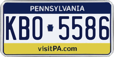 PA license plate KBO5586
