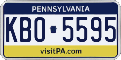 PA license plate KBO5595