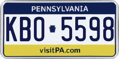 PA license plate KBO5598
