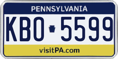 PA license plate KBO5599
