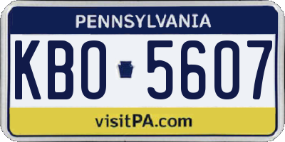 PA license plate KBO5607