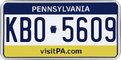 PA license plate KBO5609