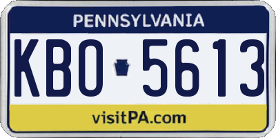 PA license plate KBO5613