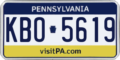 PA license plate KBO5619