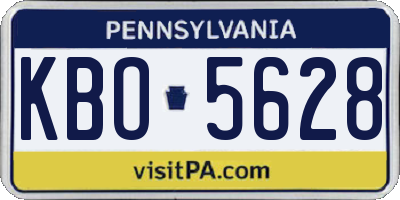 PA license plate KBO5628