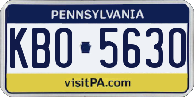 PA license plate KBO5630