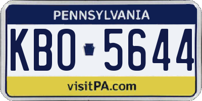 PA license plate KBO5644