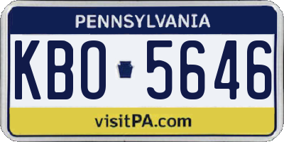PA license plate KBO5646