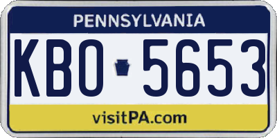 PA license plate KBO5653