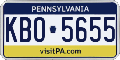 PA license plate KBO5655