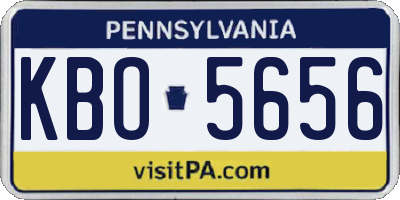 PA license plate KBO5656