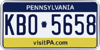 PA license plate KBO5658