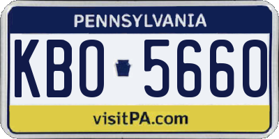 PA license plate KBO5660