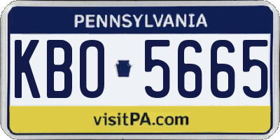 PA license plate KBO5665