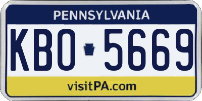 PA license plate KBO5669