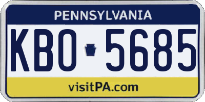 PA license plate KBO5685