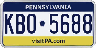 PA license plate KBO5688
