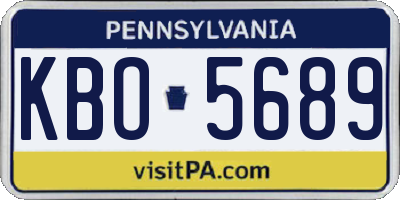 PA license plate KBO5689