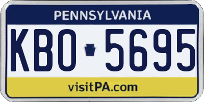 PA license plate KBO5695