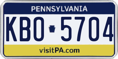 PA license plate KBO5704