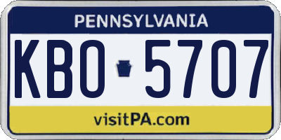 PA license plate KBO5707