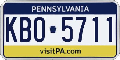 PA license plate KBO5711