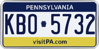 PA license plate KBO5732