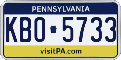 PA license plate KBO5733