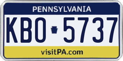 PA license plate KBO5737