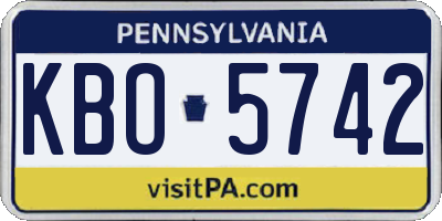 PA license plate KBO5742