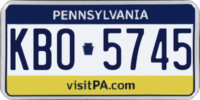 PA license plate KBO5745