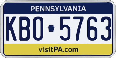 PA license plate KBO5763