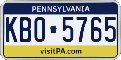 PA license plate KBO5765